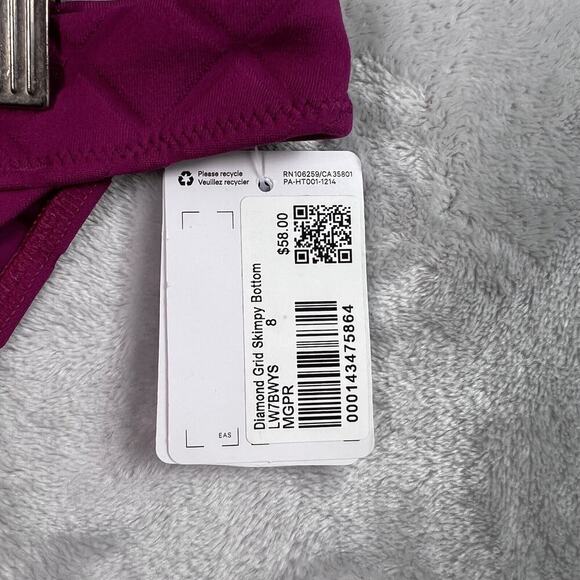 Lululemon Diamond Grid Skimpy Bikini Bottom Size 8 NWT Purple Swimsuit - Picture 5 of 11
